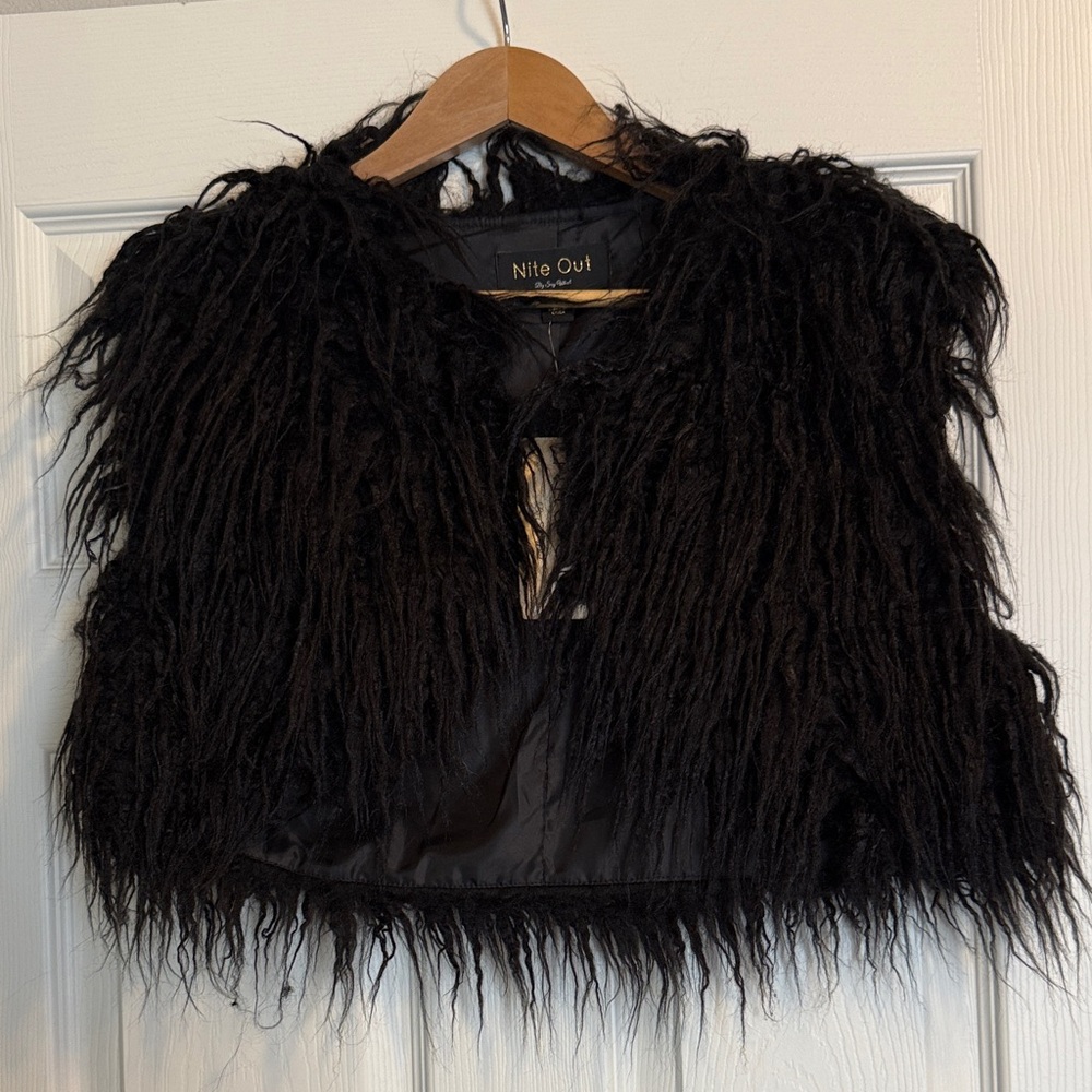 Say What? Black Faux Fur VEST